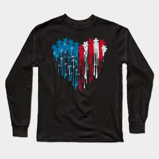 Heart Puzzle Pieces Autism Long Sleeve T-Shirt